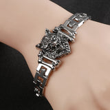 Fashion Punk Wolf Head Stainless Steel Charm bracelet for Women Bracelets & Bangles Charms Bracelets Men Pulseira Jewelry Gift