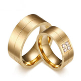 Fashion Rings Stainless Steel Rings For Women Men Wedding Rings With CZ Stone Couple Jewelry Engagement Wedding Bands