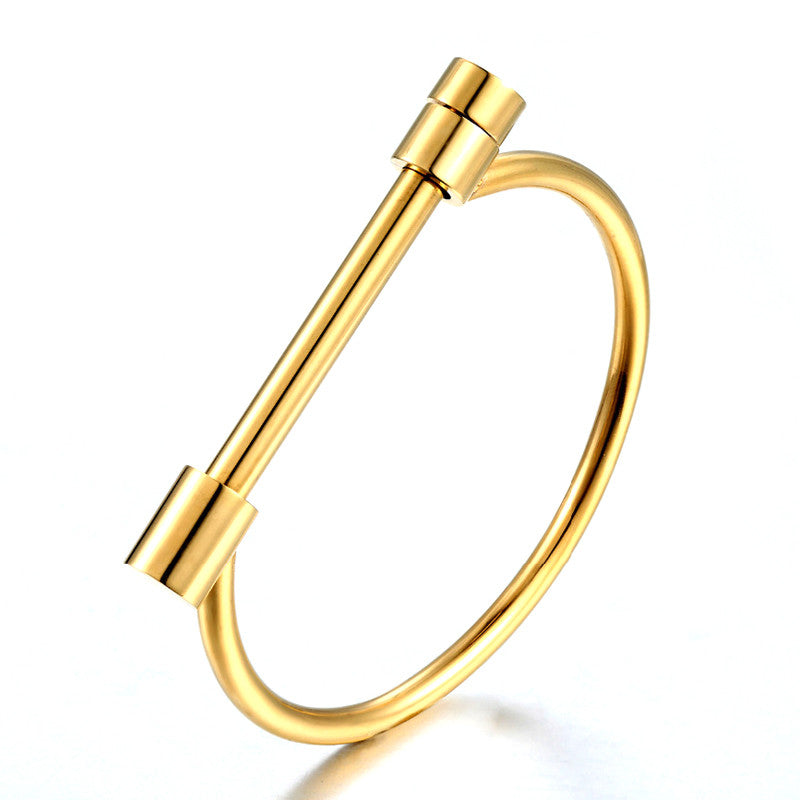Fashion Shackle Screw Bracelet Cuff 18K Rose Gold Bangle Stainless Steel Bangles Bracelets For Women Love Bracelet 