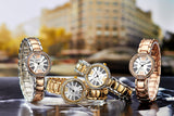 ashion Style Women Dress Watches Luxury Brand Roman Number Rose Gold Stainless Steel Band Women Rhinestone Wristwatches Relogio