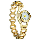 Fashion Unique Design Quartz Watch Women Luxury Gold Plating Bracelet Bling Brass Dial Analog Display Dress Rhinestone Watches