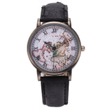Fashion Vintage Retro World Map Watches Women Wristwatch Leather Strap Clock Women Ladies Watch Map reloj mujer relogio feminino