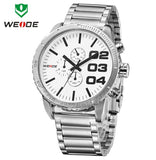 Fashion WEIDE Watches Men Quartz Sports Full Steel Watch Luxury Brand Watch 30 Meters Waterproof Diver Watch