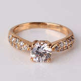 Fashion Wedding Elegant 18K Gold Plated Rings Jewelry AAA Cubic Zirconia Rings For Women