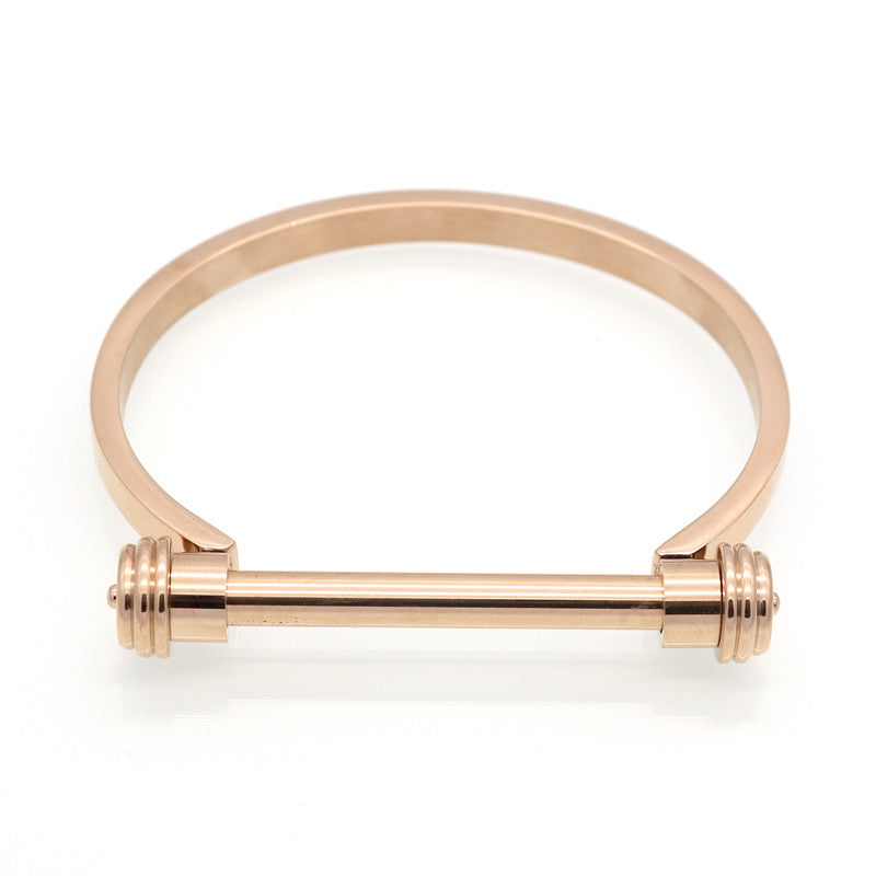Fashion Women Barbell Dumbbell Screw Bracelet pulseira feminina Gold Bracelets & Bangles masculina Men Stainless Steel Jewelry