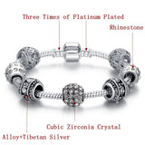 Fashion Women Bracelet Silver Plated Crystal Bead Charm Bracelet For Women Fine Jewelry Original Bracelets Gift 