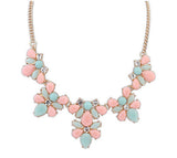 Fashion Women's Crystal Flower Chunky Statement Bib Pendant Chain Choker Necklace necklaces & pendants 