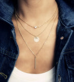 Fashion accessories jewelry New Bohemia Beach style 3 layers chain link necklace gift for women girl