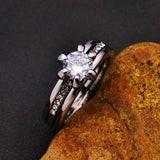 Fashion jewelry New 18k white gold filled CZ zircon finger ring set wedding gift for women ladies 