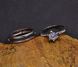 Fashion jewelry New 18k white gold filled CZ zircon finger ring set wedding gift for women ladies 