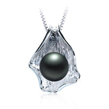 Fashion white/pink/purple 10-11mm natural freshwater pearl necklace amp pendant high quality silver jewelry for women