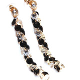 Fashion zircon crystal tassel long earrings for women gold plated fashion jewelry
