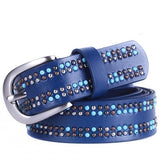 Fashion 100% Genuine Leather Belt women Pearl decoration cintos femininos Metal Pin Buckle Belts For Women