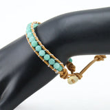 Fashion 6mm Agate Bead Wrap Bracelet for Women and Men Design Handmade Wrap Weave Leather Bracelet Lady Jewelry