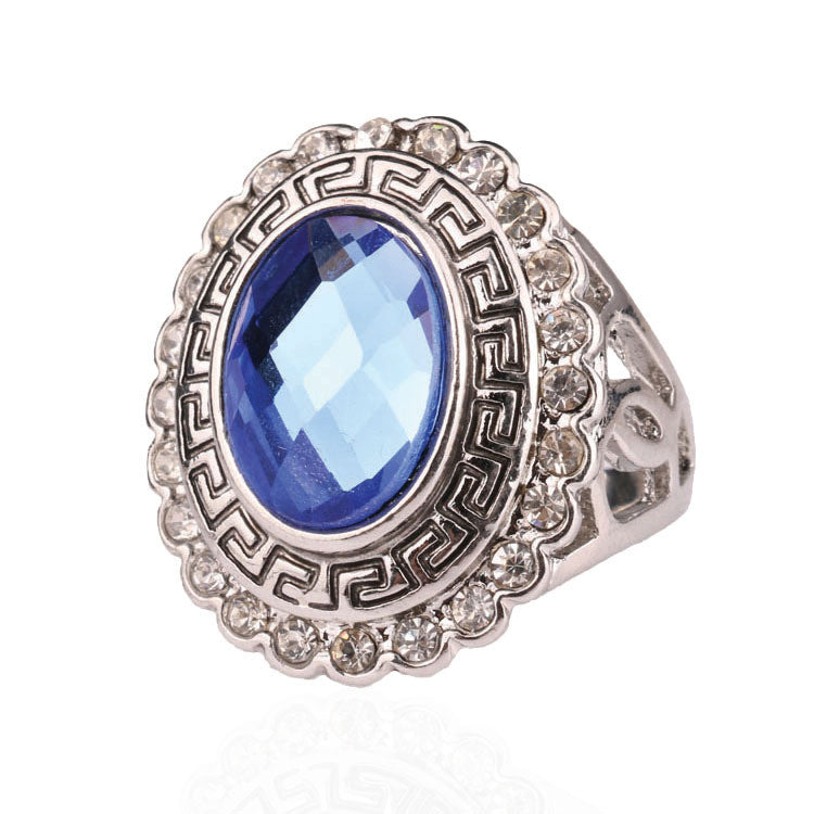 Fashion Accessories For Women Jewelry Kuniu Lots White Gold Ring Retro Rinig For Women With Crystalls Blue Stone Ring