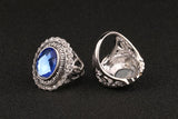 Fashion Accessories For Women Jewelry Kuniu Lots White Gold Ring Retro Rinig For Women With Crystalls Blue Stone Ring