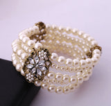 Fashion Accessories Simulated Pearl Women's Multi-layer Elastic Bracelet Accessories Free Shipping Bracelets & Bangles