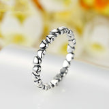 Fashion Authentic 925 100% Solid Sterling Silver Forever Love Heart Finger Ring Original Anniversary Jewelry