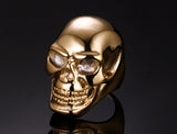 Fashion Big Gold Color Men Ring 316 Stainless Steel Skull Rock Rings Men Jewelry