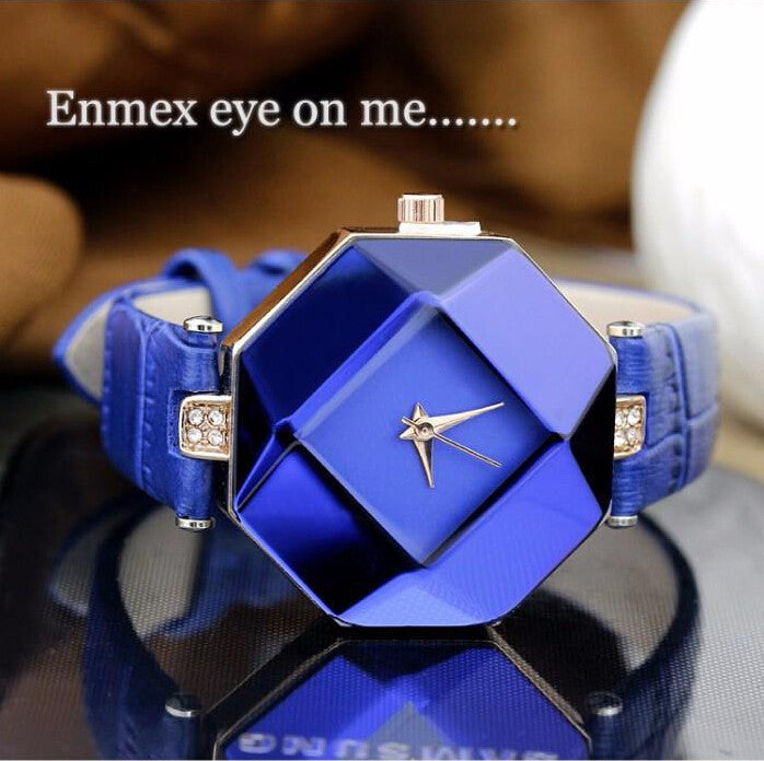 Fashion Blue Stone Crystal Quartz Watch quartz-watch Women Watches