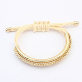 Fashion Brand Designer Gold Plated Alloy Leather Bracelets Luxury Handmade Rope Chain Charm Trendy Bracelets For Women