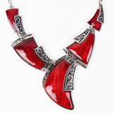Fashion Brand Jewelry Sets Antique Silver Plated Red Necklace Set Bridal Jewelry High Quality Party Gifts New Arrival