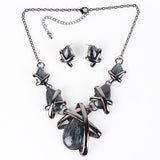 Fashion Brand Jewelry Sets Gunmetal Plated 4 Colors Blue Necklace Set Bridal Jewelry High Quality Party Gifts