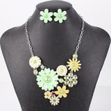 Fashion Brand Jewelry Sets Silver Plated 4Colors Woman's Necklace Set Spring Design High Quality Party Gifts