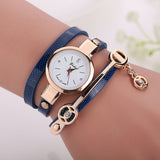 Fashion Casual Long Leather Strap watches Women Popular Jewelry Ethnic Style Surround Wrist Quartz Watch Clock 