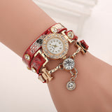 Fashion Casual Long Leather Strap watches Women Popular Jewelry Ethnic Style Surround the Wrist Quartz Watch Clock