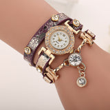 Fashion Casual Long Leather Strap watches Women Popular Jewelry Ethnic Style Surround the Wrist Quartz Watch Clock