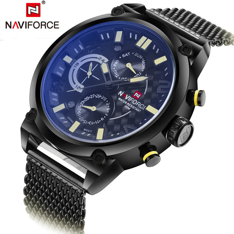 Fashion Casual Mens Watches Top Brand Luxury NAVIFORC Military Quartz Watch Men Waterproof Wristwatch