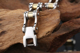 Fashion Charm Best Friends Mens Bracelets Men Jewelry Gold Stainless Steel Motorcycle Bicycle Chain Link Men's Bracelets