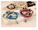 Fashion Charm Bracelets & Bangles Pulseras Mujer Clover Resin Beaded Multilayer Bracelets for Women Girl Pulseira Bijoux