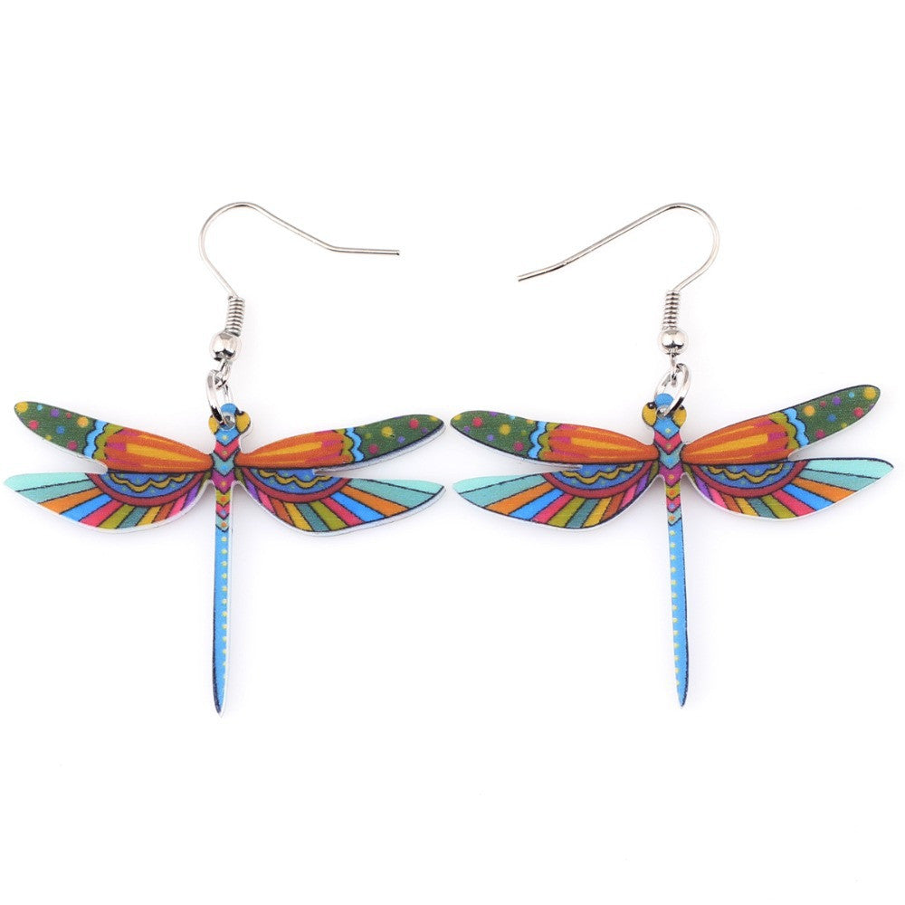 Fashion Dangle Dragonfly Earrings Acrylic Long Drop Earring New Arrival Spring Summer Style For Girls Women Jewelry