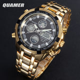 Fashion Digital Watches Men Led Full Steel Gold Male Clock Men Military Wristwatch Quartz Sports Watch Relogio Masculino
