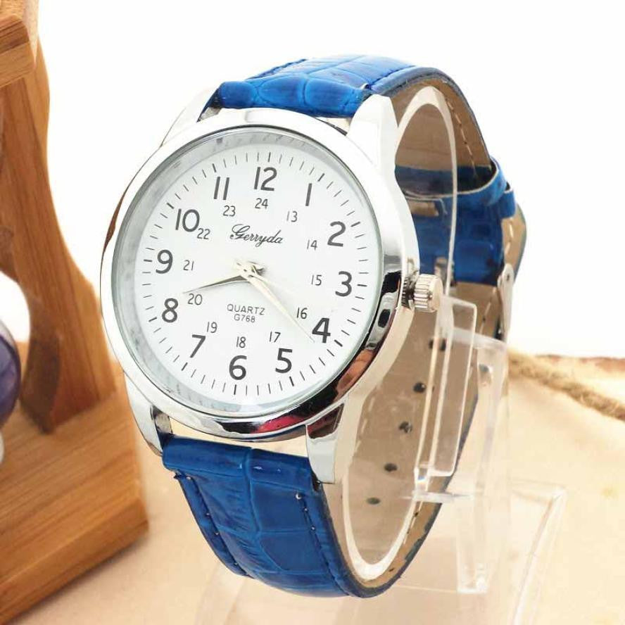 Fashion Elegant Luxury Woman Man Unisex Analog Ladies Watch Leather Strap Quartz Watch WristWatch