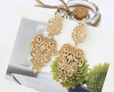 Pendientes Mujer Fashion Gold Carved Flower Earrings for Women Bohemian Long Dangle Earring Boucle d'oreille Femme Brincos