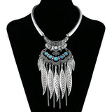 Fashion Gypsy Colar Choker Bohemian Necklace Collier Femme Jewelry Leaf Tassel Maxi Statement Necklaces & Pendants Collares
