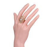 Fashion High Quality Bohemian 18K Gold Filled Ring Punk Mosaic Rhinestone Romantic Rings Anel Women Jewelry 