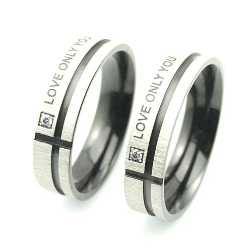 Fashion Jewelry 316L Stainless Steel Simple Circle "Love Only You" Couple Rings,Wedding Ring,Engagement Rings