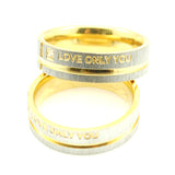 Fashion Jewelry 316L Stainless Steel Simple Circle "Love Only You" Couple Rings,Wedding Ring,Engagement Rings