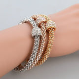 Fashion Jewelry Bracelets & Bangles Real 18K Gold Silver Rose Gold Plated Bracelet Metal Chain Women Bracelet