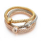 Fashion Jewelry Bracelets & Bangles Real 18K Gold Silver Rose Gold Plated Bracelet Metal Chain Women Bracelet