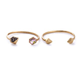 Fashion Jewelry Brand Designer Gold Plated Set Crystal A Set Female Bracelet Bangle