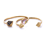 Fashion Jewelry Brand Designer Gold Plated Set Crystal A Set Female Bracelet Bangle