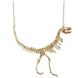 Fashion Jewelry Gothic Tyrannosaurus Rex Skeleton Dinosaur Pendant Necklace Gold Silver Chain Choker Necklace For Women