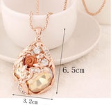 Fashion Long Necklace for Woman Fashion Gold Crystal Statement Colares Femininos Water Drop Collares