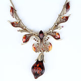 Fashion Jewelry Sets Antique GoldSilver Plated Flower Design RedBrown Color High Quality Party Gifts