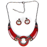 Fashion Jewelry Sets Gunmetal Plated Unique Design RedGrayPurpld Color High Quality Party Gifts
